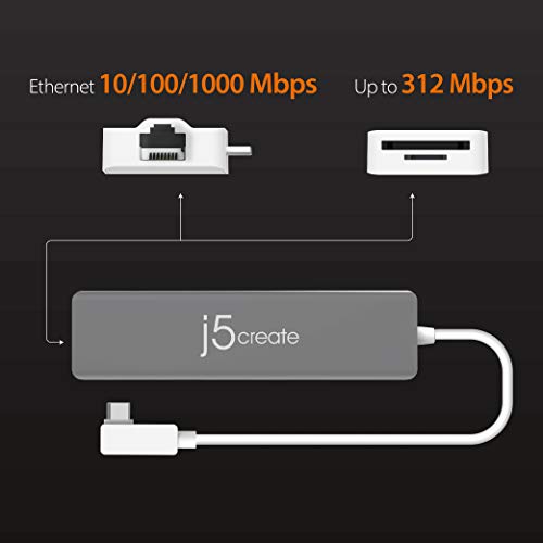 j5create 9 in 1 USB-C Hub-SuperSpeed+Gen 2 Type C Adapter w/Ethernet, microSD/SD 4.0, 4K HDMI, USB-C 3.1 Gen2 Port, PD 100W for MacBook Pro/Air, XPS, Chromebook & Other USB C Windows Laptops (JCD375)