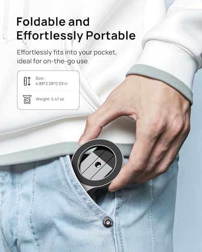 SODI Magnetic Phone Tripod Stand for iPhone - Strong Magnet Foldable Cell Phone Stand for Vlog, Gym, Travel Essentials, Mini Tripod Phone Stand Compatible with iPhone 17 16 15 14 13 12 Series - color: Gray