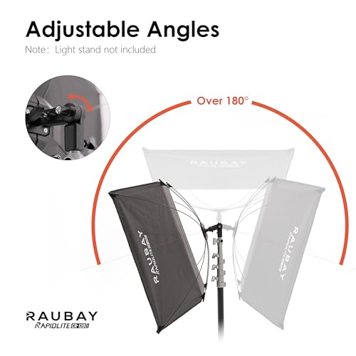 RAUBAY Quick-Open Curved Reflector, U-Shape Clamshell Light Reflector with 48in x 26in Photography Diffuser for Studio Portrait&Video Shooting, 4-in-1 Black/White/Silver/Gold, RAPIDLITE, CR-120