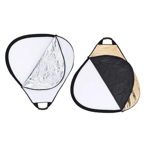 REFLEX CAMERA 2-in-1 Triangle Photography Reflector 30cm (11.8in) | Silver/Gold Reflective Surfaces | Single-Hand Grip | Portable Durable Light Reflector with Carrying Case (30cm (11.8in)) - size: 30cm (11.8in)