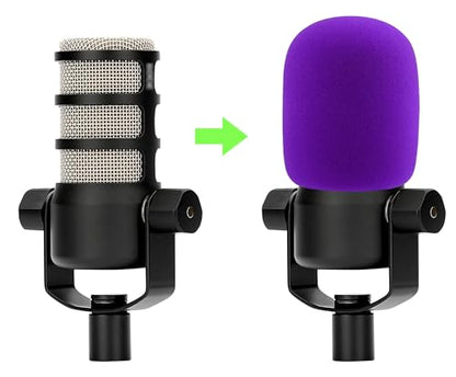 LEFXMOPHY Purple Windscreen for Rode Podmic Procaster Podcaster NT1 NT1-A NT2-A NT-USB K2 NT1000 NT2000 Pop Filter Replacement Foam Cover Pod Mic WS2 Microphone Wind screen