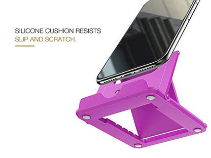 MoKo 2PCS Phone/Tablet Stand, Desktop Holder for 4-11" Device, Fit with iPhone 17/17 Air/17 Pro/17 Pro Max, iPhone 16/Pro/Pro Max/Plus, iPhone 15/Pro/Pro Max/Plus, iPhone 14/Pro/Pro Max/Plus - color: Black + Purple