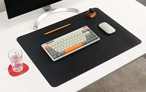 Dual-Sided Leather Desk Pad,Blotter for Laptop Computer,Mouse Pad,Writing,Drawing,Arts and Craft Mat (17"x24", Black/Red) - color: Black/Red, size: 17"x24"