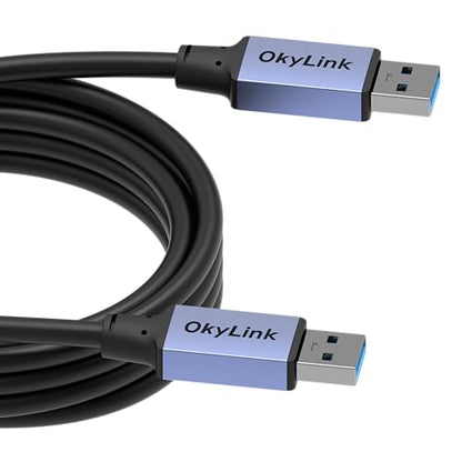 OkyLink USB 3.0/3.2 Gen 1 Data Cable A to A, Male to Male 5Gbps, 10ft | 3M, Aluminum Housing, for Label Printer and Office Equipment - color: USB3.0(5Gbps), size: 10ft (3m)