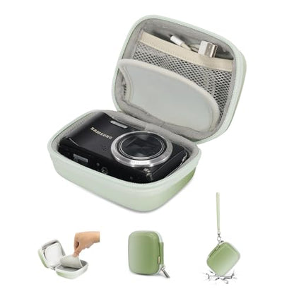 Cwatcun Carrying & Protective Case for Digital Camera, Small Camera Pouch for AbergBest 2.7" LCD Kodak Pixpro/Canon PowerShot ELPH 180/190 / DSCW830 Travel Cameras, Water-resistant Case - Green - color: Green