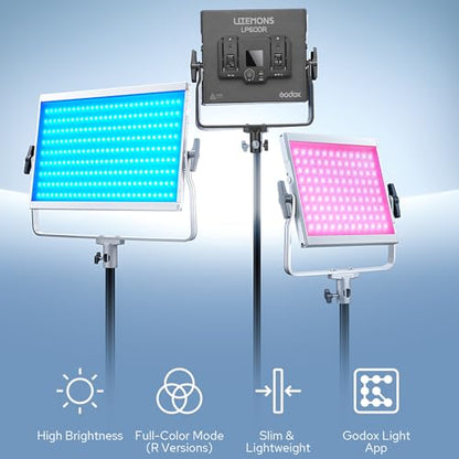 GODOX Litemons LP600R 60W RGB LED Video Light Panel,1800K-10000K,9270lux@0.5m,APP Control for Studio Photography Video Recording Live Streaming (LP600R)