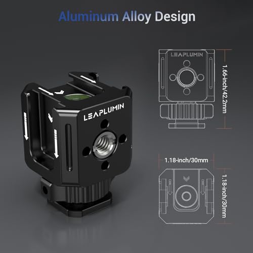 Triple Cold Shoe Mounts Adapter, 3/8'' Screw Hole to 1/4'' Screw Hole, Aluminum Alloy Hot Shoe Extension Bracke for DSLR Camera Flash Light, Monitor, Microphone-Black - color: Black