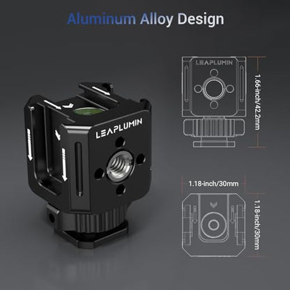 Triple Cold Shoe Mounts Adapter, 3/8'' Screw Hole to 1/4'' Screw Hole, Aluminum Alloy Hot Shoe Extension Bracke for DSLR Camera Flash Light, Monitor, Microphone-Black - color: Black