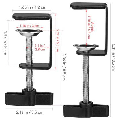 Totority 360-Degree Rotatable Metal Base I-Clip Clamp, Durable Adjustable Desk C-Clamp 3.54x2.17x1.38In for Secure Workholding, Space-Saving Suspension Arm, Stable & Reliable for Home, Office