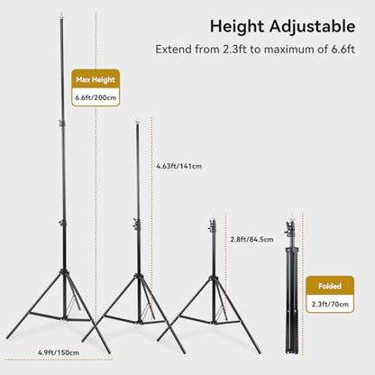 UTEBIT 5x6.6 ft T-Shape Backdrop Stand, with 5 Clip Clamps & Carry Bag | Portable Backdrop Stand Adjustable Photo Green Screen Back Drop Stand for Party, Photography Videography Studio - size: 6.6x5ft