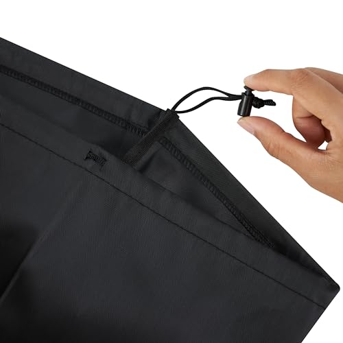 Drawstring Bag with Toggle - Nylon Cinch and Ditty Pouch - Six Pack (Black, 8 x 11 Inch, Set of 6) - color: Black, size: 8 x 11 Inch