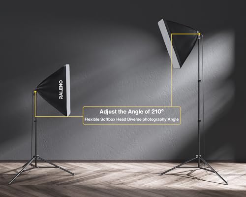 RALENO Photography Lighting Kit, 8.5x10ft Photo Backdrops Stands with 6x9ft Green Screen, 50W LED Bulbs, 5500 K, 97CRI, Umbrellas&Softbox Lighting kit for Studio Portrait Product Photography
