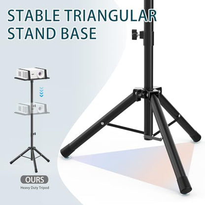 GLEAM Projector Stand Tripod from 23" to 51", Laptop Tripod Stand with Elastic Band, Height Adjustable for Office, Home, Stage, Studio, Multifunctional DJ Rack Stand