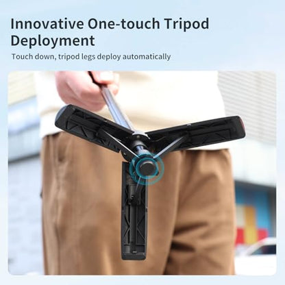 VRIG TP35 Auto Pop Open Extendable Mini Camera Tripod,Portable Small Handle Grip Desktop Webcam Selfie Stick Tripod for DJI Osmo Action 6/5Pro/4/3,GoPro Hero 13 12 11 10 Max,Mission 1 PRO - size: 11.9" Tripod