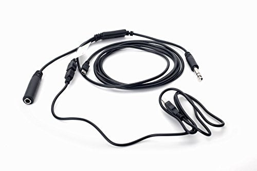 Airplane Cockpit Intercom ATC Radio Recording Cable with Power Cable Adapter Audio Cable for GoPro HERO3 / HERO3+ / HERO4 NOT for Hero 5 and UP