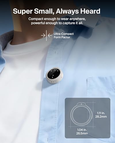 Belkin Stage Wireless Mini Microphone, Wearable Clip On Magnetic Mics for iPhone 17/16/15, Android, 24-bit/48 kHz, Noise Reduction, Dual Lavalier Microphone for YouTube, Vlogging, 36H Battery - style: Microphone