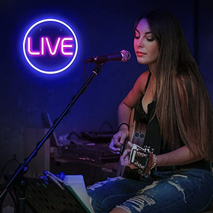 Lumoonosity Live Neon Sign - Blue&Pink LED On Air Light for Streamers/Influencers/Gamers - Streaming/Recording Live Neon Signs for Studio, Game Room, Bedroom - style: LIVE