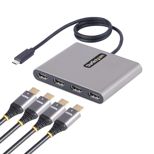 StarTech 50cm USB-C to 4-HDMI Adapter, 4x 1080p 60Hz, USB Powered, TAA - style: USB-C
