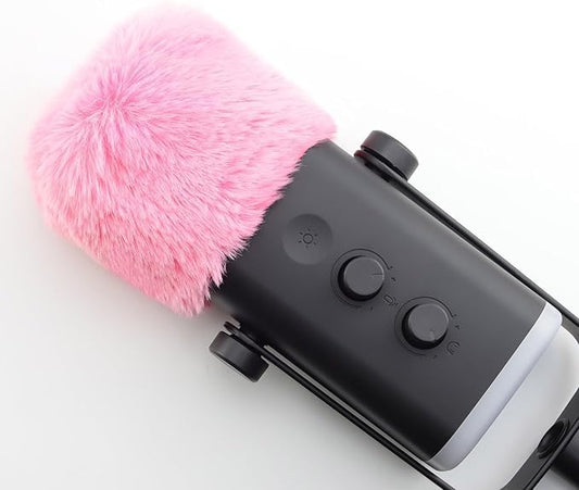 LEFXMOPHY AM8 Furry Windscreen for FIFINE AM8 Microphone Replacement Pop filter, Pink Fur Wind Screen Muff Deadcat Cover - color: PINK
