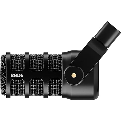 Rode PodMic USB Dynamic Broadcast Microphone Bundle with BOOMARM1 Desktop Boom Arm and 10-Foot XLR Cable — Cardioid USB-C Studio Mic with APHEX DSP for Podcasting, Streaming, Voice Over