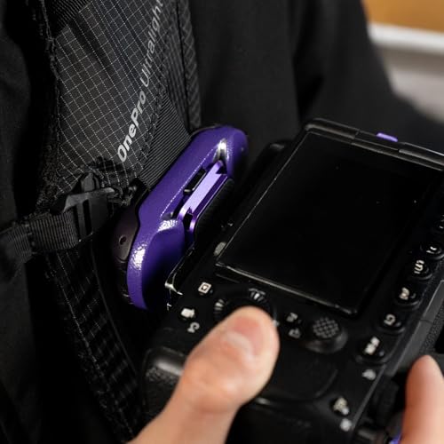 PGYTECH Beetle Camera Clip V2 with Plate, Quick Release Camera Backpack Clip, Arca-Swiss Compatible, SnapLock System for Sony/Nikon/Fuji/DSLR Cameras, Instant Mounting & Hands-Free, Aurora Purple - style: Camera Clip V2-Purple