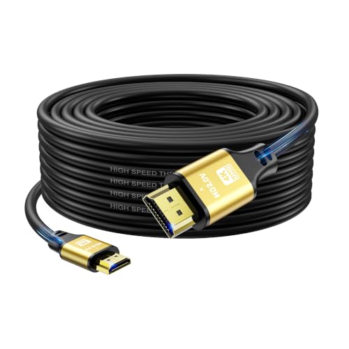 50FT Long Hdmi Cable, 4K@60Hz, 18Gbps High Speed HDMI 2.0 Cord, Ultra HD,Ethernet Audio Return,Video 4K,Arc,1080p, 3D, HDR Compatible with, HDTV, Xbox, PS5/PS4, Laptop(Gold) - size: 50FT