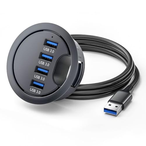 CY USB 3.0 Hub 4 Port USB 60mm Desk Grommet Splitter Dock Station Interface 5Gbps for Desktop PC - style: 4USB