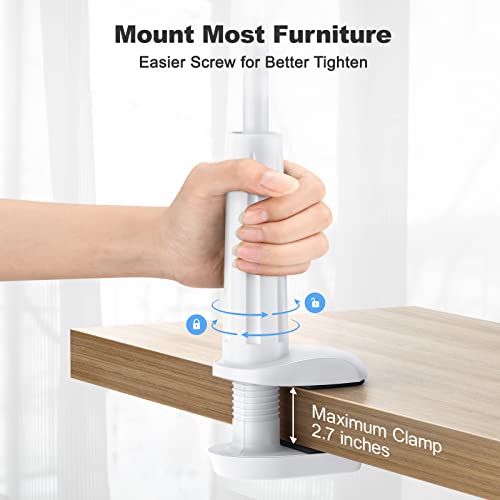 Gooseneck Cell Phone Holder, Universal 360 Flexible Phone Stand Lazy Bracket Mount Long Arms Clamp for Phone 13 Pro Xs Max XR X 8 7 6 6s Plus and Other 3.5~6.7'' Device (White)… - color: White