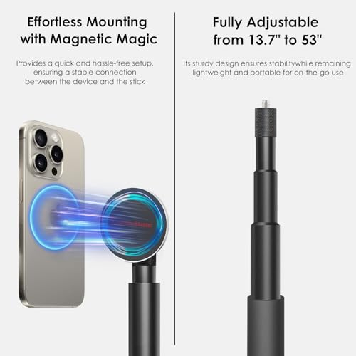 PrecisionMaster Golf Tripod - Heavy Duty Aluminum Base with iPad Pro Compatible, 52" Adjustable with Magnetic Mount, Golf Swing Analysis, Ideal for Golfers, Beginners - color: iPad Mount & Magnetic