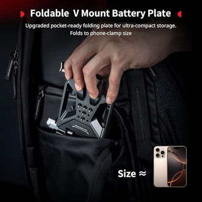 SMALLRIG Foldable V Mount Battery Plate Kit Pro, w/QR Plate for Arca, LCD Screen Protection Bracket & Cable Clips, All-in One Compact Camera Video Rig for Mirrorless/DSLR, for NEEWER V Mount Battery - style: Pro