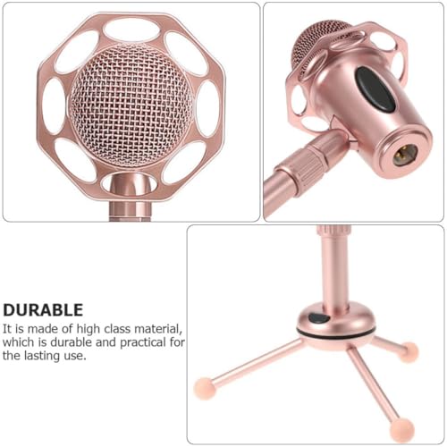 Adjustable Height Heavy Duty Microphone Stand with Flexible Alloy Boom Arm and Stable Pedestal for Live Streaming and Game Voice Chat, Microphone Accessory Kit