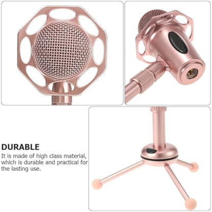 Adjustable Height Heavy Duty Microphone Stand with Flexible Alloy Boom Arm and Stable Pedestal for Live Streaming and Game Voice Chat, Microphone Accessory Kit