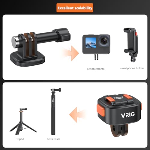 VRIG Claw Mini Magnetic Tripod Mount Adapter, Quick-Release Action Camera Accessories Compatible with Go Pro Hero 13/12/ 11/10/ 9/ Mission 1 Pro, Insta360, DJI and More - size: 2-prong quick-release mount