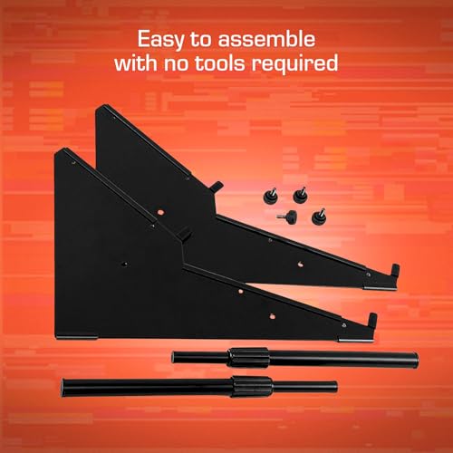 XTS Duo-Flex Desktop Stand, 2 Tiers with Trays for FX Pedals / Synths / Samplers / Audio Interfaces / MIDI Controllers, Holds 2-4 Pedals or Machines on Each Tier, 17.7" Width, Fits MPC Live 3 / TR-8S / Digitakt & more - size: Duo-Flex Stand