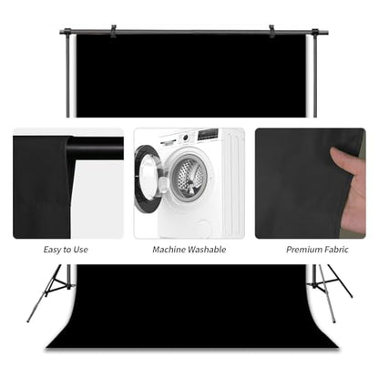 Black Photography Backdrop Studio Photography Film & Television Portraiture Interview Programs Product Display Home Videos Parties Exhibition Halls Wedding Backdrops 6x9FT - color: Black, size: 6x9FT