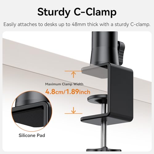 ULANZI ZJ02 Camera Desk Mount Overhead Magic Arm, 98cm/38.6inch Aluminum Adjustable Articulating Arm with 1/4" Ball Head for Cameras DSLR Lights Mount for Live Streaming/Photo Video Shooting