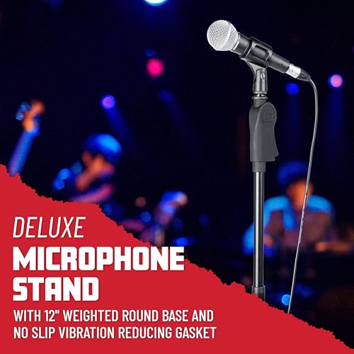 Gator Frameworks Microphone Stand with 12" Weighted Base and Deluxe Soft Grip Squeeze Height Adjustment, (GFW-MIC-1201) - style: 12" Weighted Base - Deluxe Height Adjust