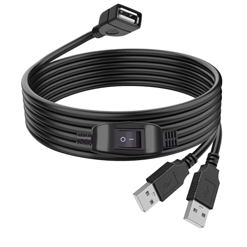USB Splitter 1 in 2 Out, Printer Cable Splitter for Two Computers, Dual USB Male to Female Compatible Printer, Scanner or Other Devices
