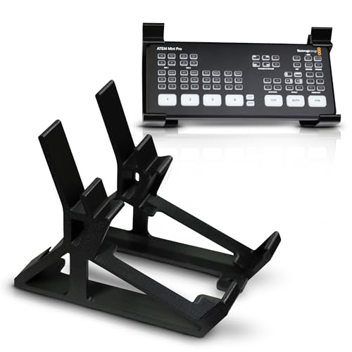 Combo Stand for Blackmagic ATEM Mini Pro and ISO Series – LCD Monitor Stand for Thin Monitors – Stable Setup with Cable Management for Streaming Broadcasting Video Production
