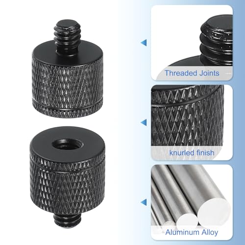 PATIKIL Tripod Screw Adapter M6 Female to 1/4" Male, 4 Pcs Tripod Nut Connectors Camera Mount Screw Camera Double Head Converter for Microphone Holder Magic Arms Accessories, 20 mm - size: M6 Female to 1/4" Male,20 mm