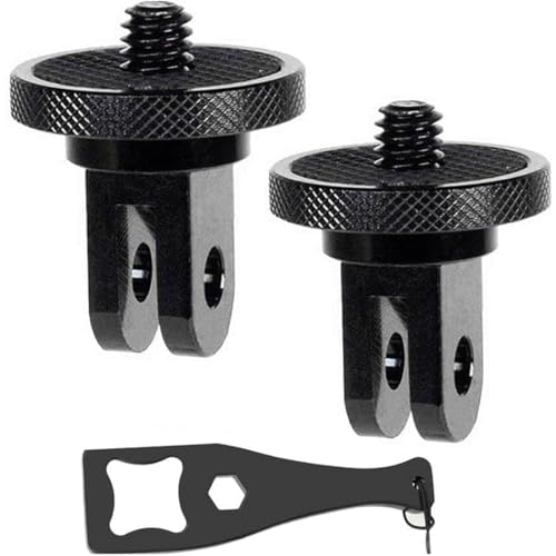 Aluminum Camera Tripod Adapter 1/4"-20 Conversion Adapter Mounts Compatible with Gopro Action Cameras Insta360 and Other Standard 1/4 Accessories, Quarter Inch Mount Adapter (Type AA)