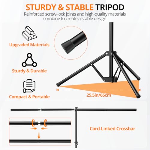Green Screen Backdrop Kit, 5×7ft Portable Greenscreen Background with Adjustable T-Shaped Stand, 5 Clamps, Carrying Bag for Parties, Streaming, Photography, Zoom, Gaming, Video Studio - color: green