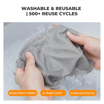 K&F CONCEPT 6 Pack Lens Cleaning Cloth | Microfiber Cleaning Cloth | Glasses Cleaning Cloths | Eyeglass Lens Cleaner | Eyeglasses, Camera Lens, VR/AR Headset, and Screen Cleaning | White & Grey