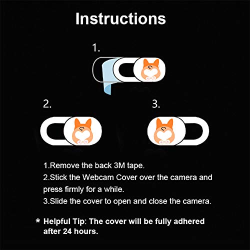 Laptop Camera Cover Slide 3 Pack Ultra Thin Slide Computer Webcam Covers for Echo Show, iPhone, iPad, Tablet, Chromebook, PC - Pug - color: Koji 6