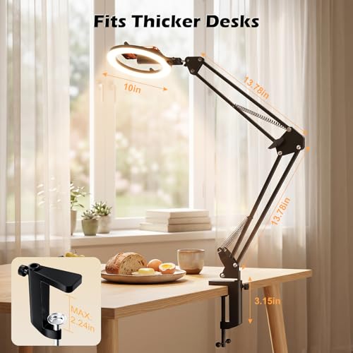 CloudValley Magnetic Overhead Phone Mount with 10" Ring Light, 5000mAh Desktop Tripod with Battery Display, Foldable LED Selfie Light with iPhone Stand for Video Recording Cooking, Live Streaming