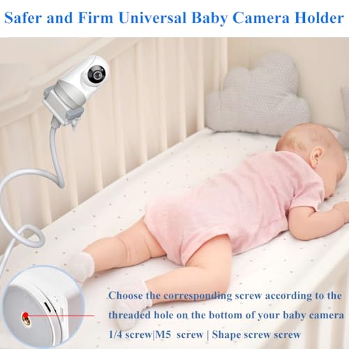 Baby Camera Monitor Mount Flexible Holder Stand Compatible with Momcozy,HelloBaby HB6550/HB65/HB66/HB6560/iFamily,Blemil,GoodBaby,OKAIDI,ANMEATE, Infant Optics Cameras and with 1/4" Baby Cameras Stand - size: 1 Count (Pack of 1)