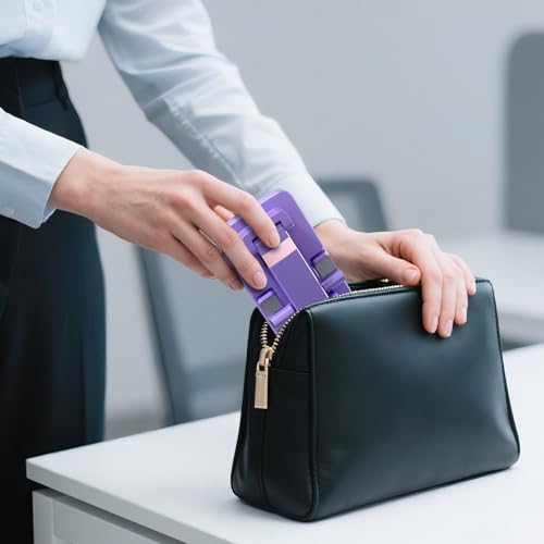 Cell Phone Stand Cute Mobile Holder For iPhone Desk Office Accessories | for thick cases; Under 12" Tablets, e-readers; Folds flat; Anti-slip; Weighted base - color: 03-Purple