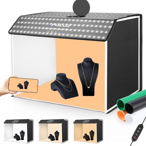 PULUZ Light Box Photography 24x16in, Portable Photo Studio Light Box with 336+336 LED Lights ＆4 Color backdrops Professional Photography Lighting Tent Kit for Big Product Photography Lightbox - color: 24x20x16in