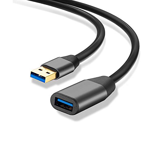 XXONE USB 3.0 Extension Cable 12ft, Aluminum Alloy USB Cable SuperSpeed USB 3.0 Type A Male to Female Extension Cord for Printer,PlayStation, Xbox,USB Flash Drive,Card Reader, Hard Drive, Keyboard - size: 12FT