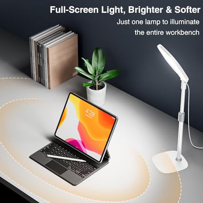 Lighting for Video Calls, 30 Light Modes Video Conference Light, Desk Ring Light with Stand for Webcam, Meetings, Live Stream, Home Office. CRI 97.8 - color: White